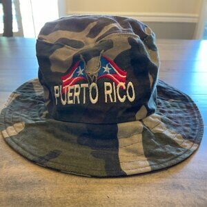 Adult Camouflage bucket hat with Puerto Rico design